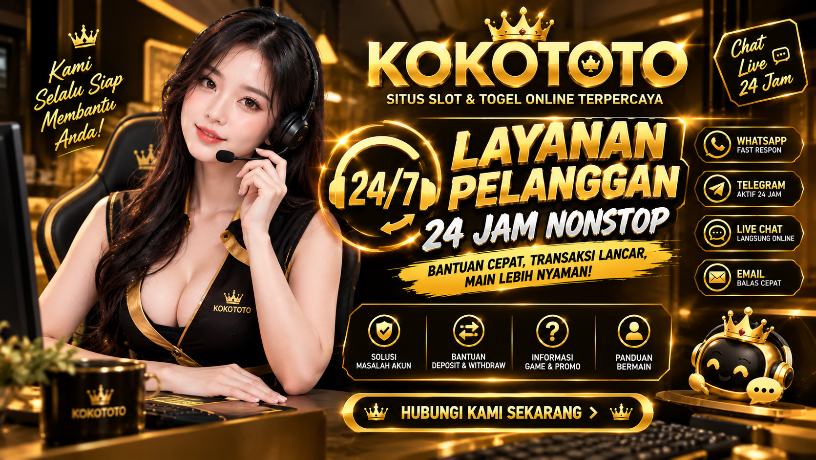 Banner layanan pelanggan KOKOTOTO 24 jam